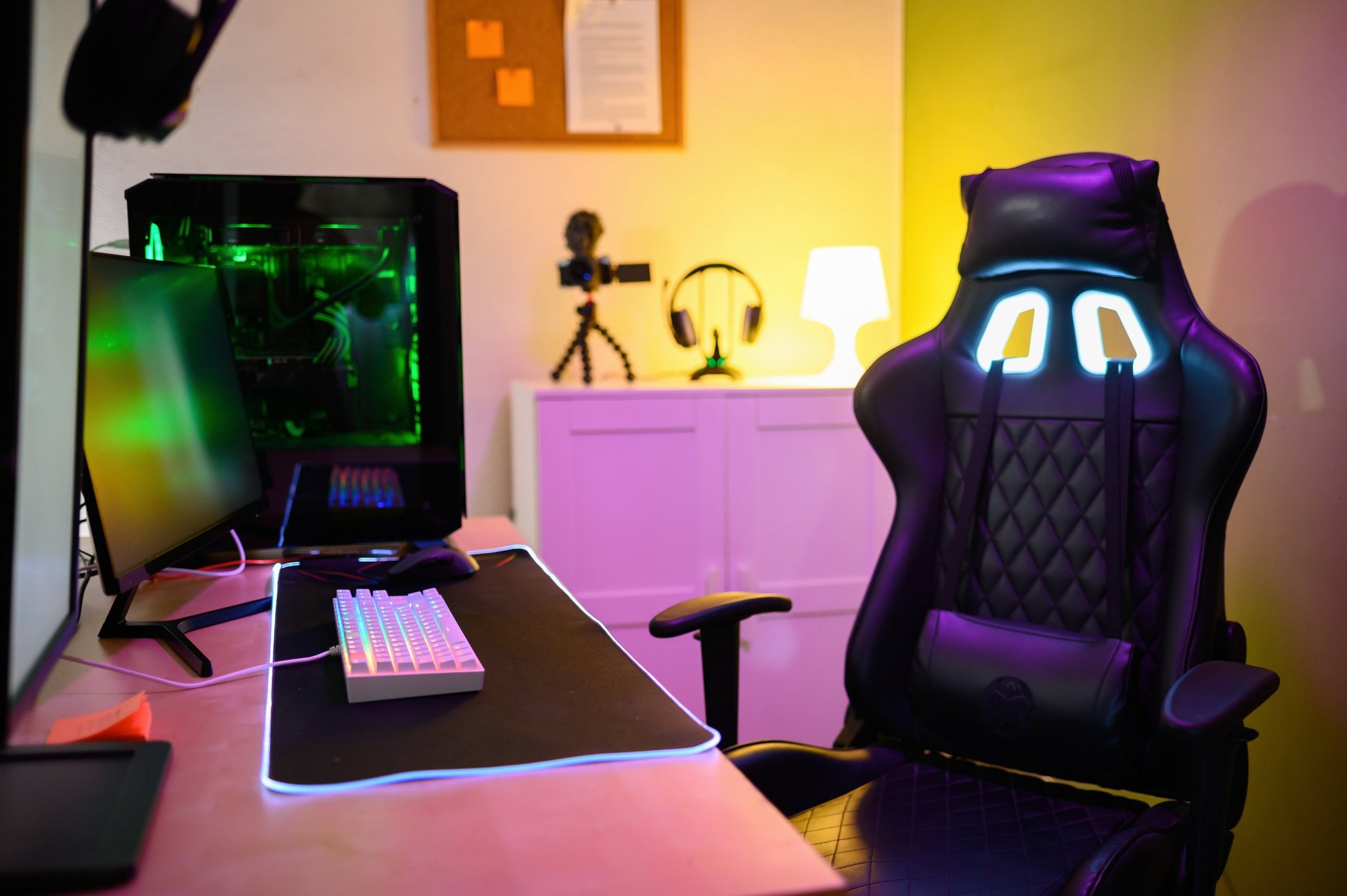 Gaming setup with Vanilla Bunny Chair