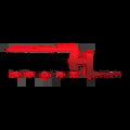 Red silhouette of a vintage delivery truck